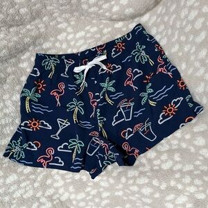 Chubbies Navy Tropical Print Shorts, medium, 4 inch seam